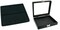 Black Sqaure Glass-top Case (Single Metal Latch) w/ Black 4-slot Plastic Tray